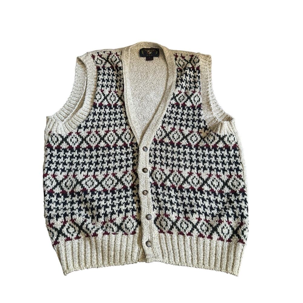VTG Lake Harmony‎ Rowing Club Sweater Vest XL X-Large Knit Patterned USA Made